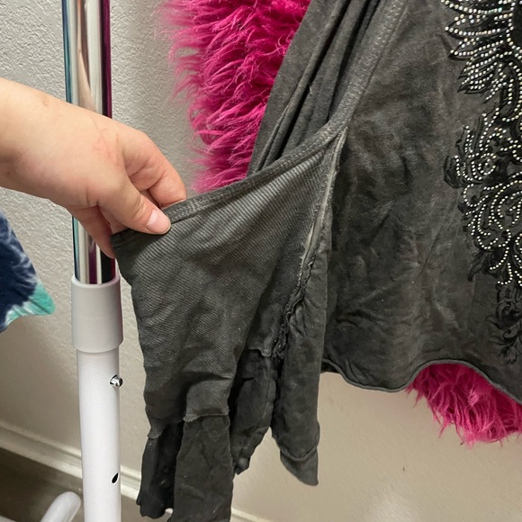 Gray Vocal Rhinestone Embellished Tank - Picture 3 of 6